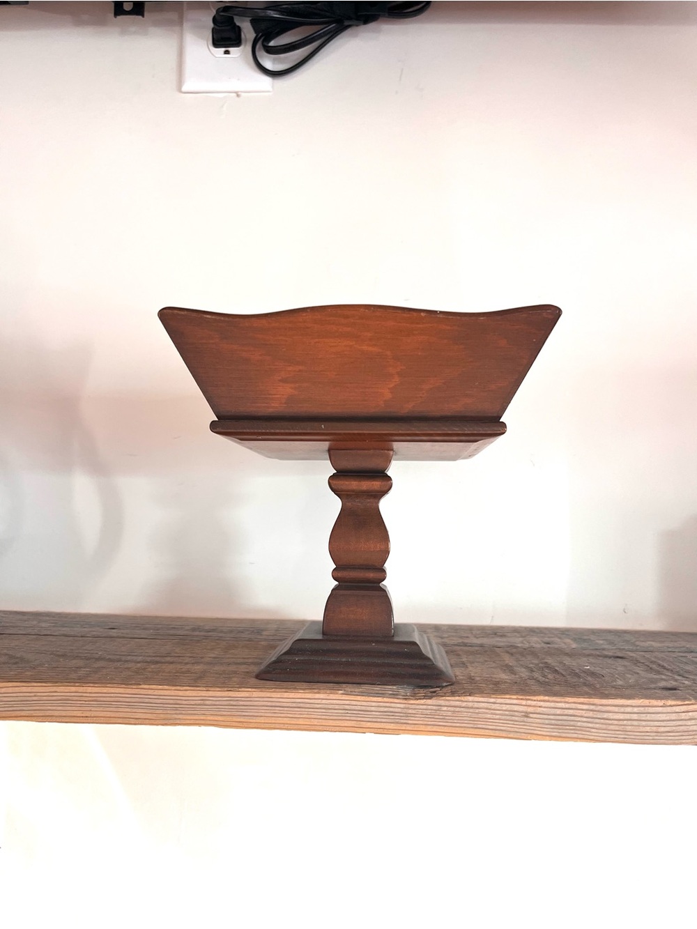 Wood Pedestal Display Stand - Brown